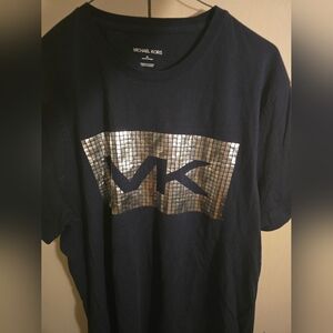 Michael Kors Navy T-Shirt with Silver Logo